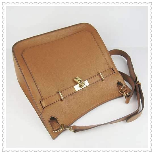 Hermes Jypsiere shoulder bag light coffee with gold hardware - Click Image to Close